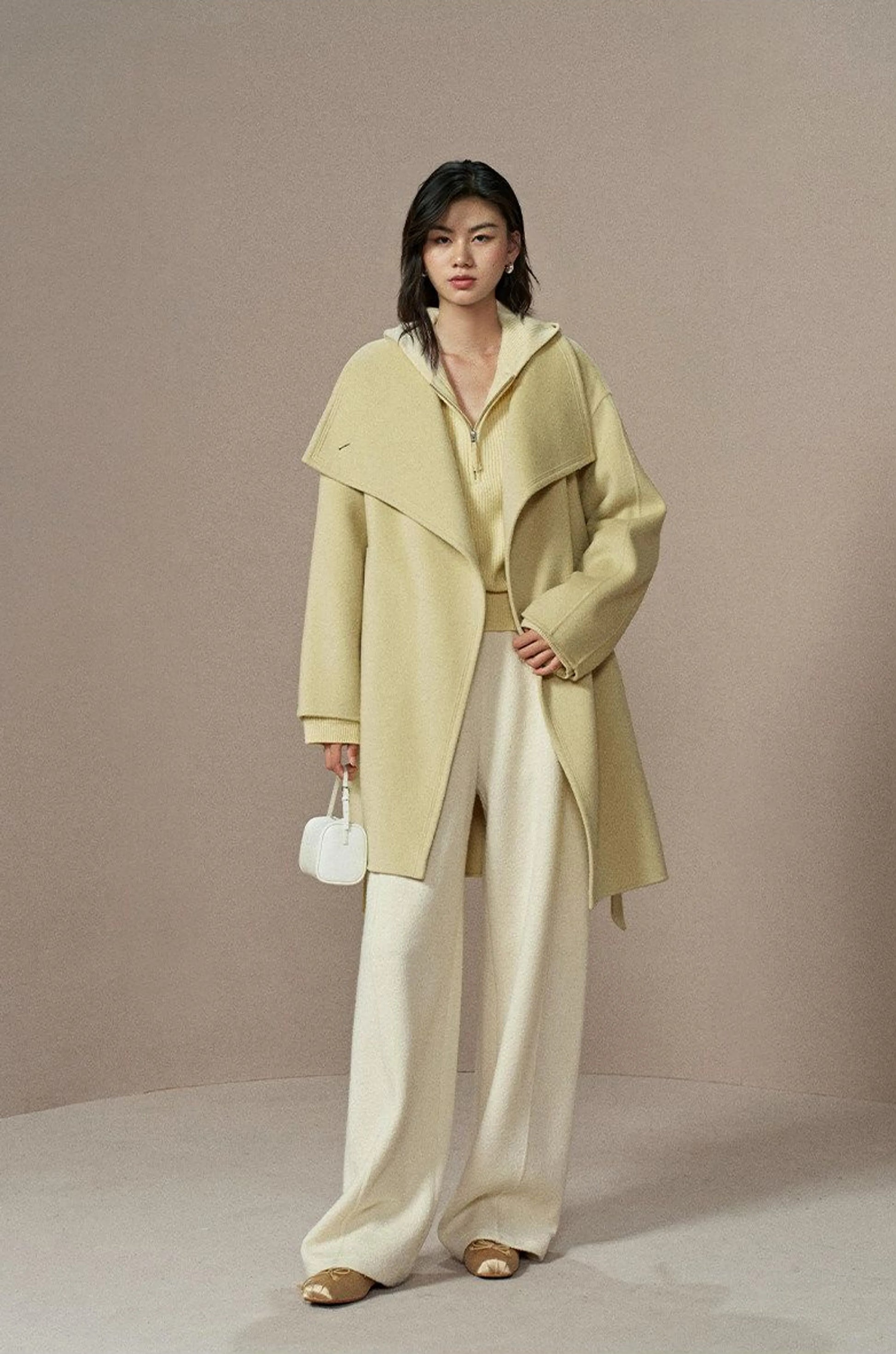 Amelie Wrap Coat collar