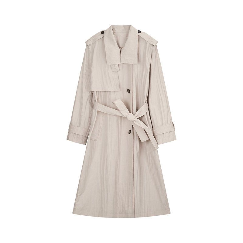 Celine Belted Long Trench Coat - Gray