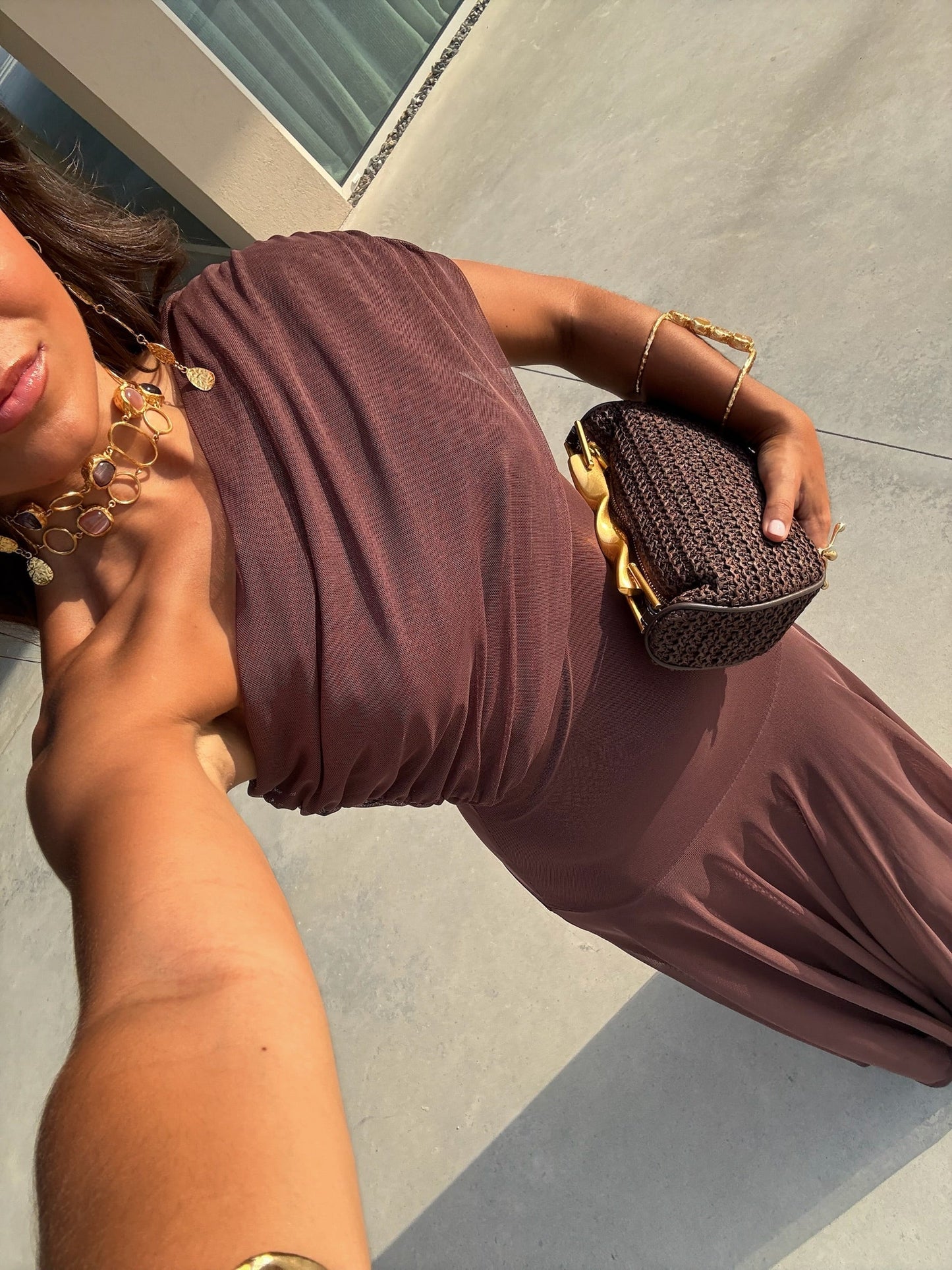 Toledo Asymmetric One-Shoulder Flowy Midi Dress