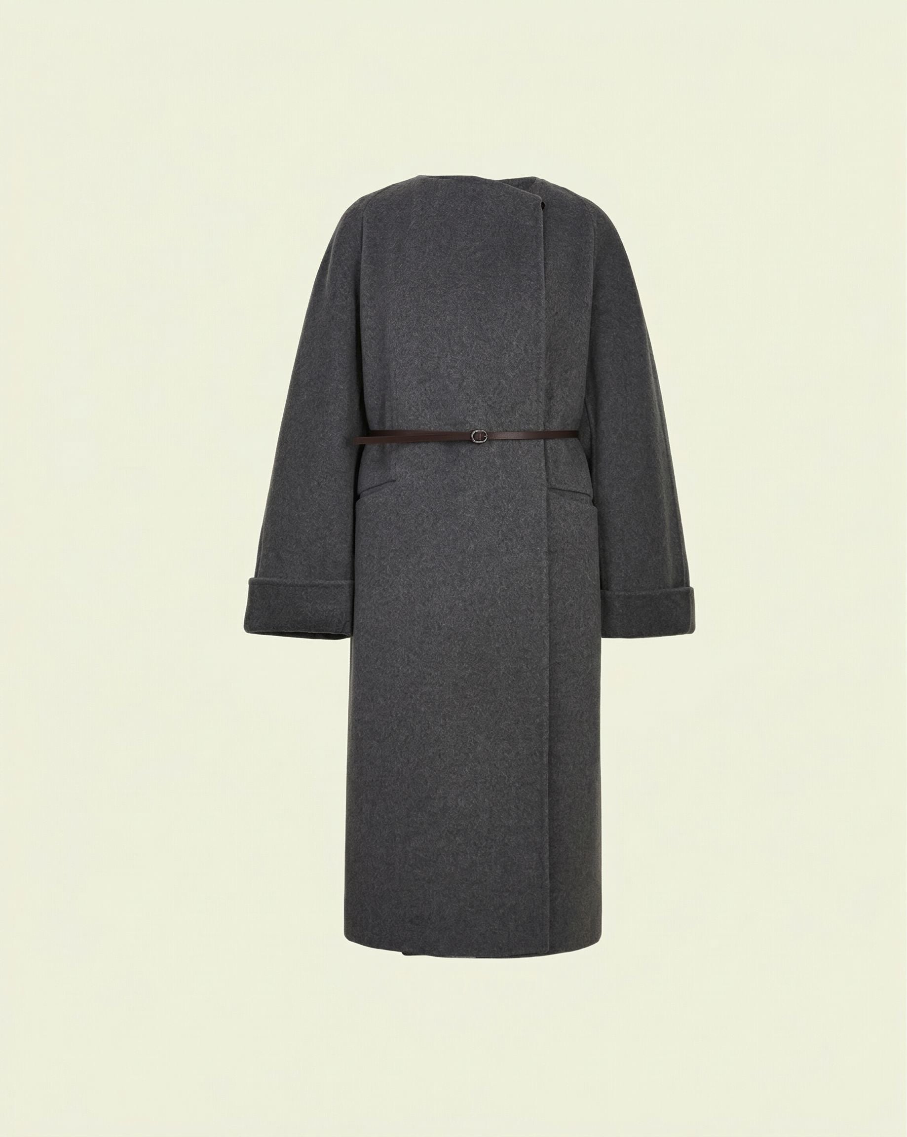 Heloise Wrap Coat - Gravel Gray