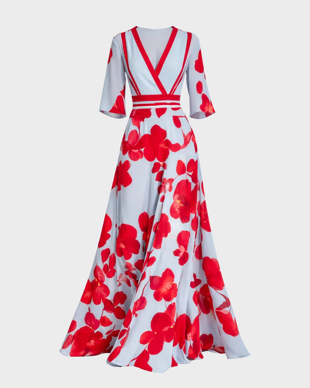 Pilar Deep V-Neck Elegant Long Maxi Dress