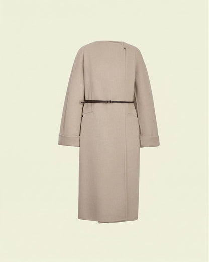 Heloise Wrap Coat - Almond Khaki