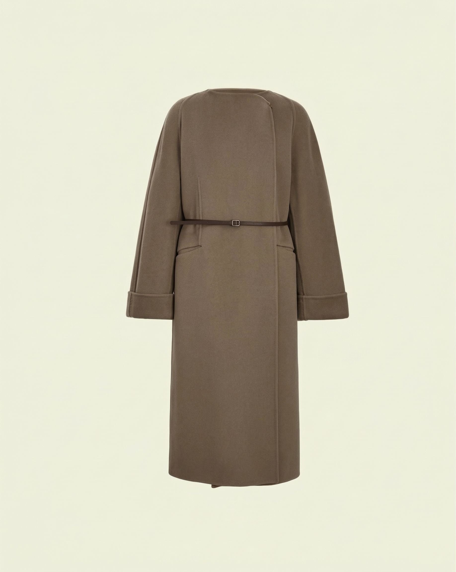 Heloise Wrap Coat - Khaki