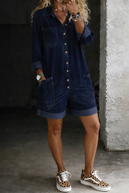 Calista | Casual Short Denim Jumpsuit