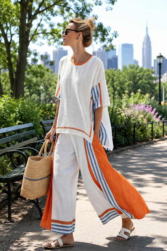Georgiana | Elegant Striped Two-Piece Set