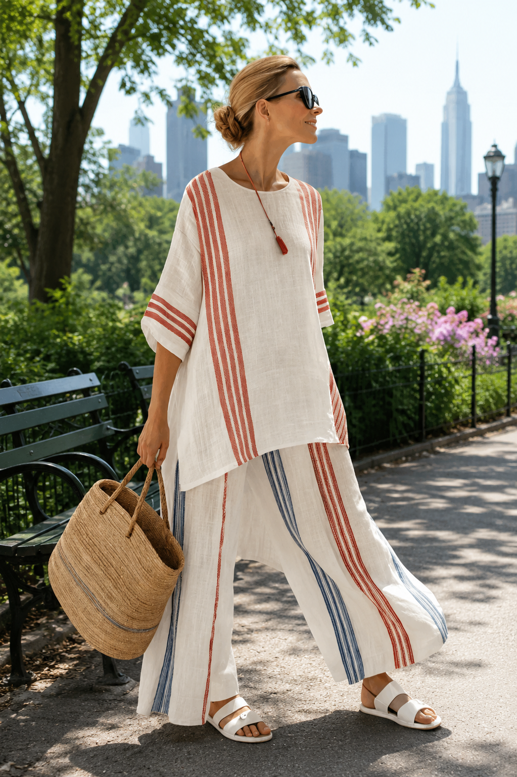 Georgiana | Elegant Striped Two-Piece Set