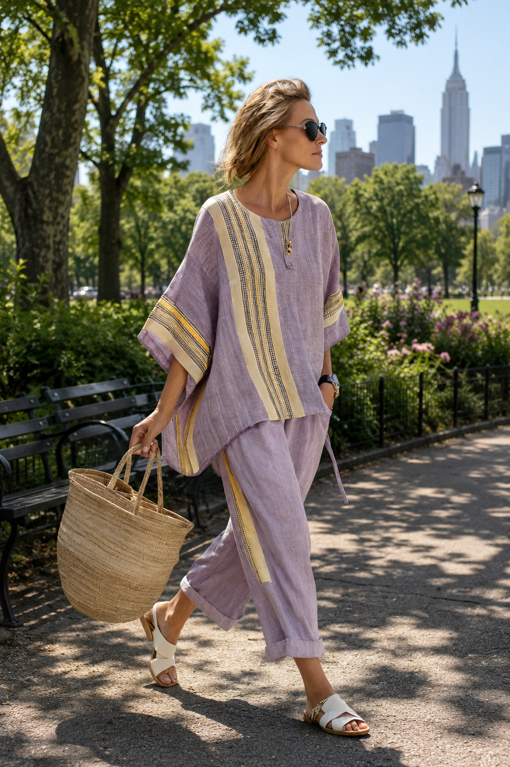 Georgiana | Elegant Striped Two-Piece Set