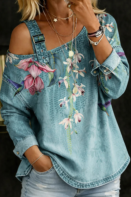Margaux | Off-Shoulder Cowl Neck Top & Wide-Leg Jeans