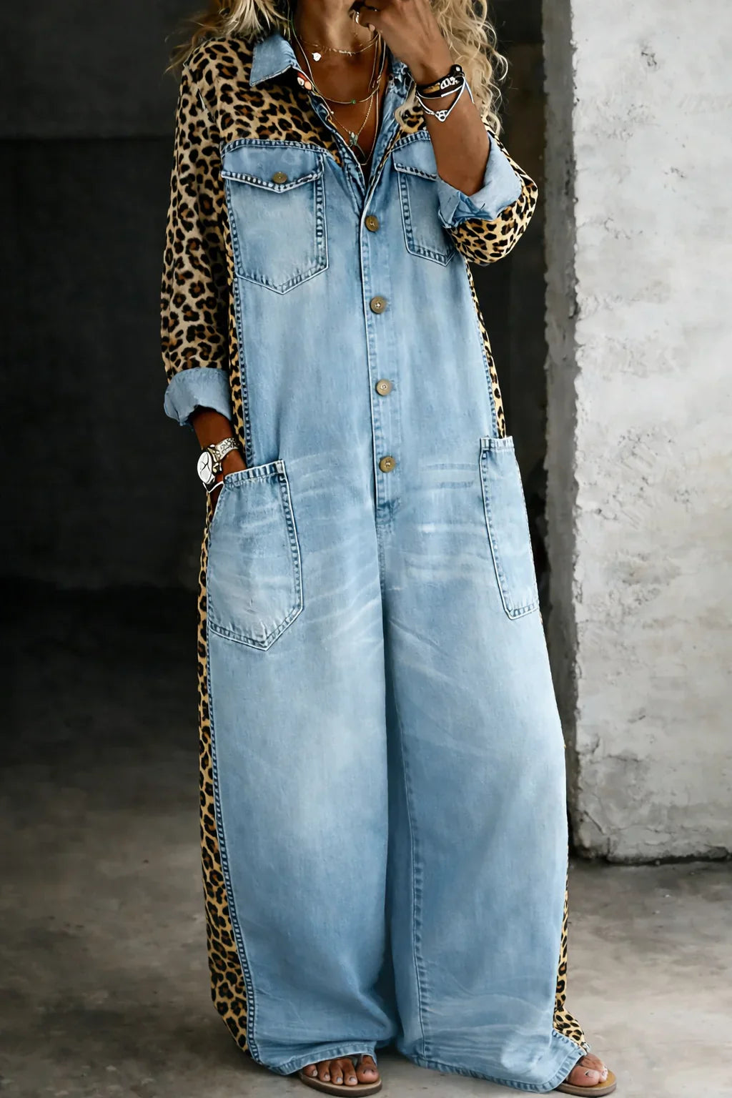 Vivienne | Long Sleeve Denim Jumpsuit