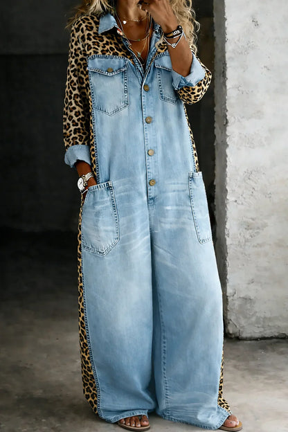 Vivienne | Long Sleeve Denim Jumpsuit