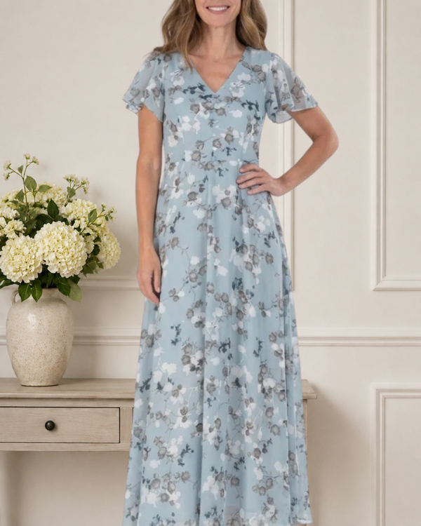 Gloria | Floral Chiffon Maxi Dress