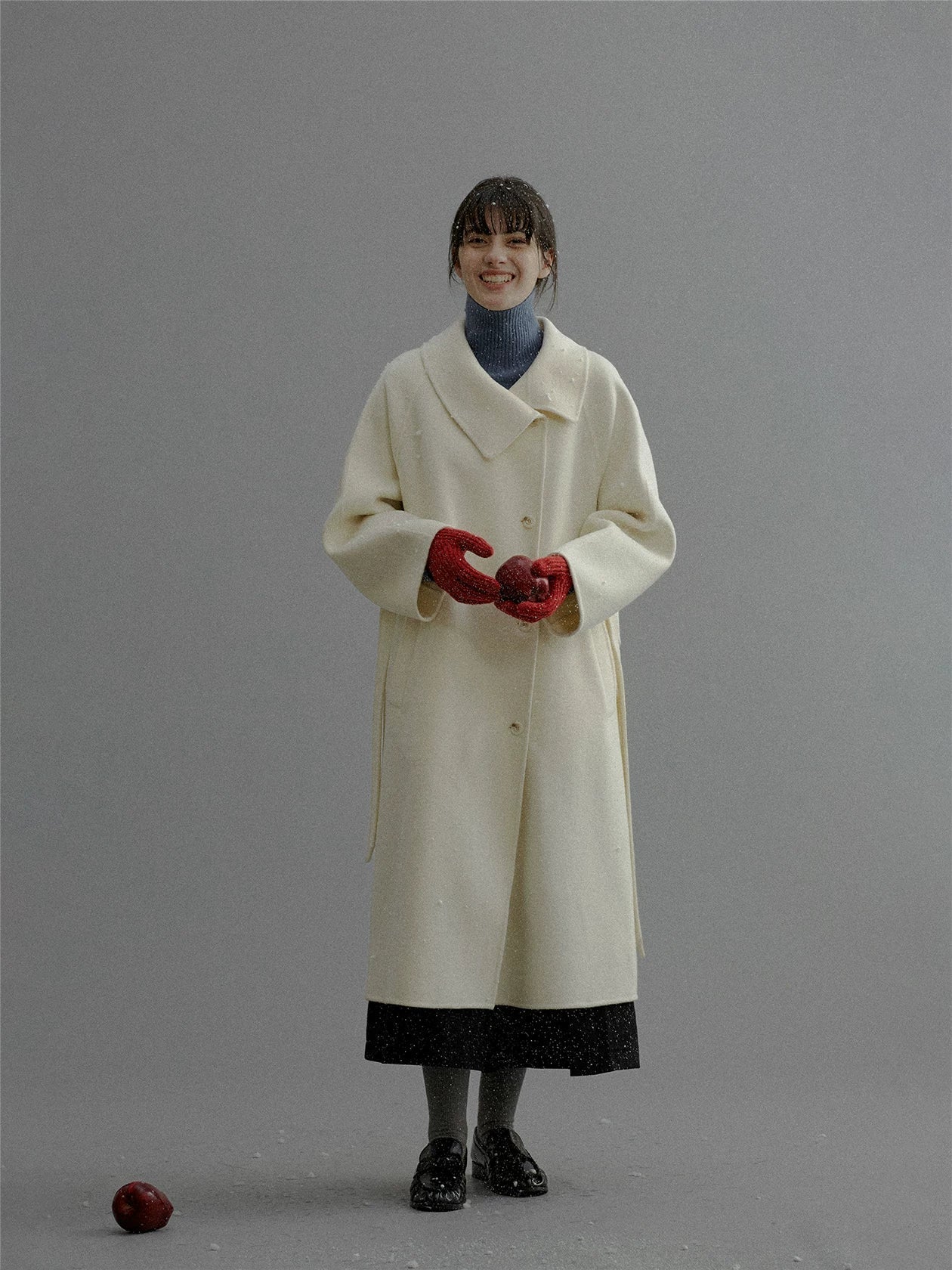 Eloise | Oversized Belted Wool Coat | Long Shawl-Collar Coat with Dropped Shoulders