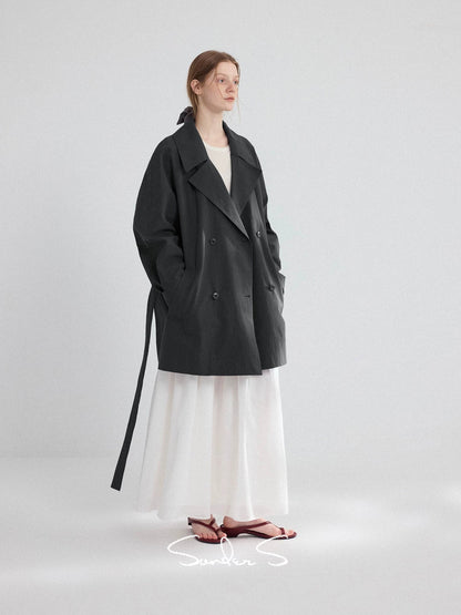 Renee Textured Trench Coat - Featured