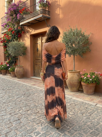 Toledo Printed One-Shoulder Flowy Midi Dress