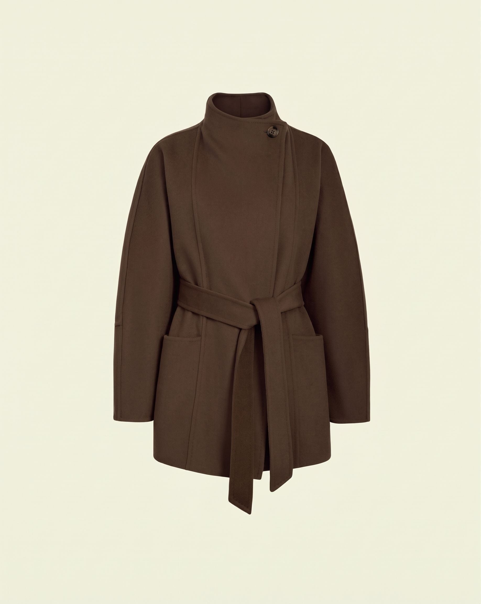 Fleur Shawl Coat - Amber Brown