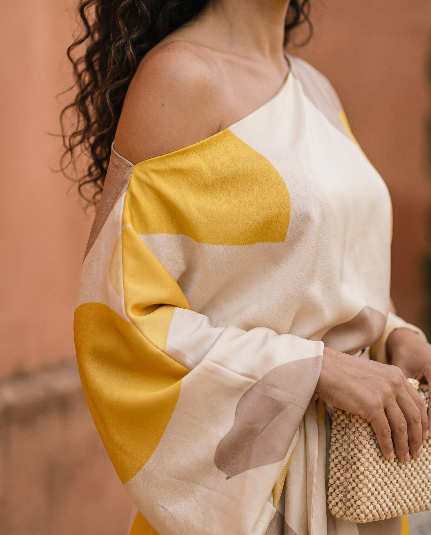 Daniela Yellow Fringe Midi Dress