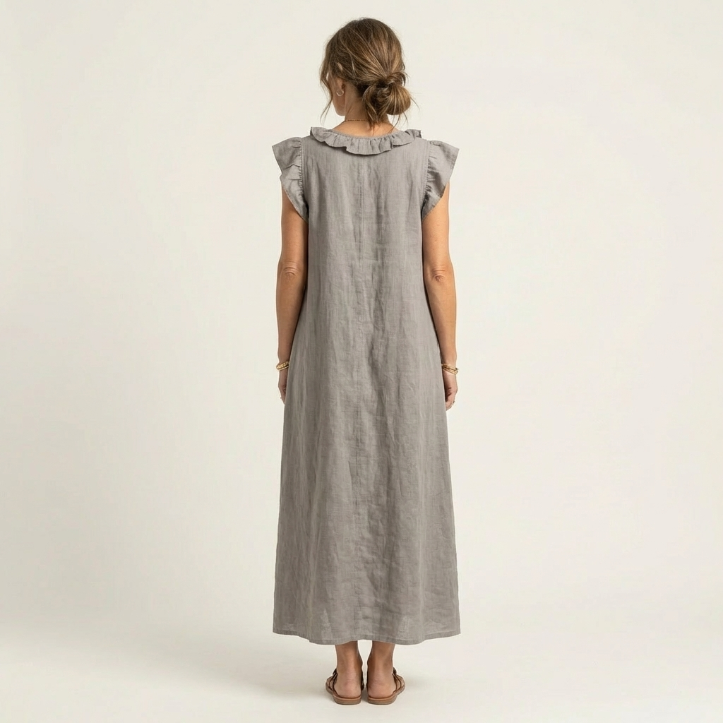 Anita Dress — cascade ruffle detail