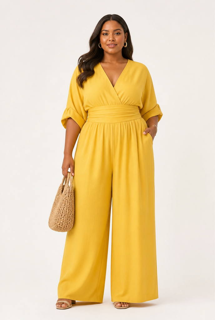Daniela Jumpsuit - Yellow Plus Size