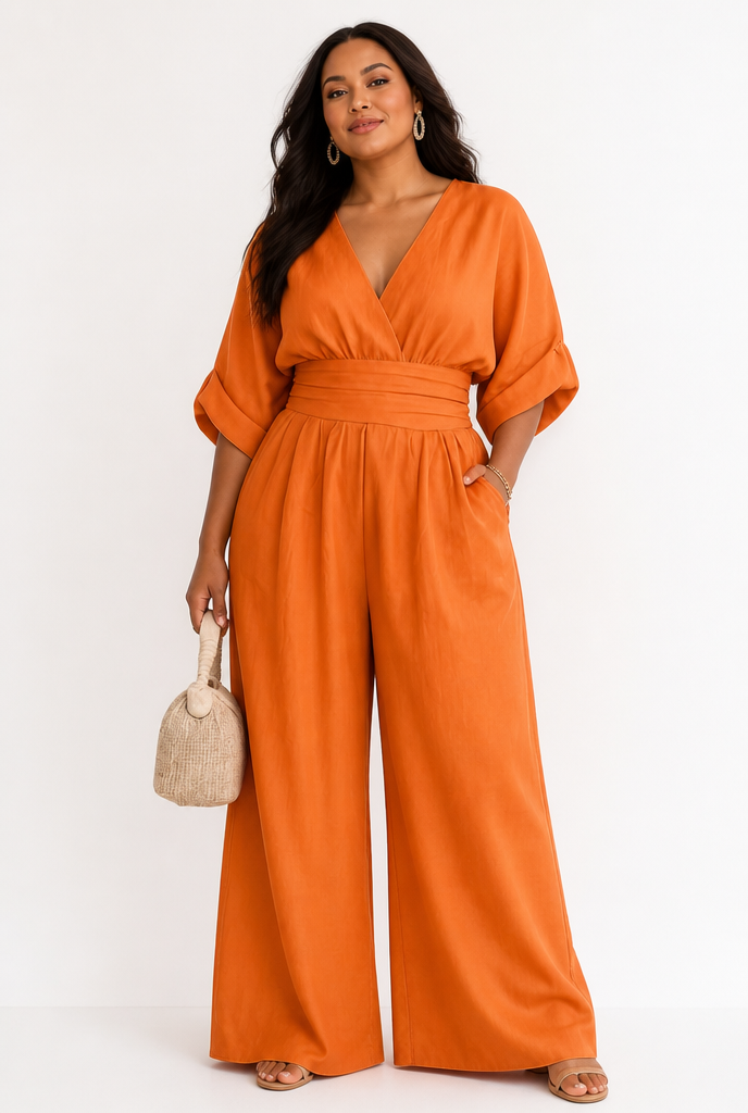 Daniela Jumpsuit - Orange Plus Size