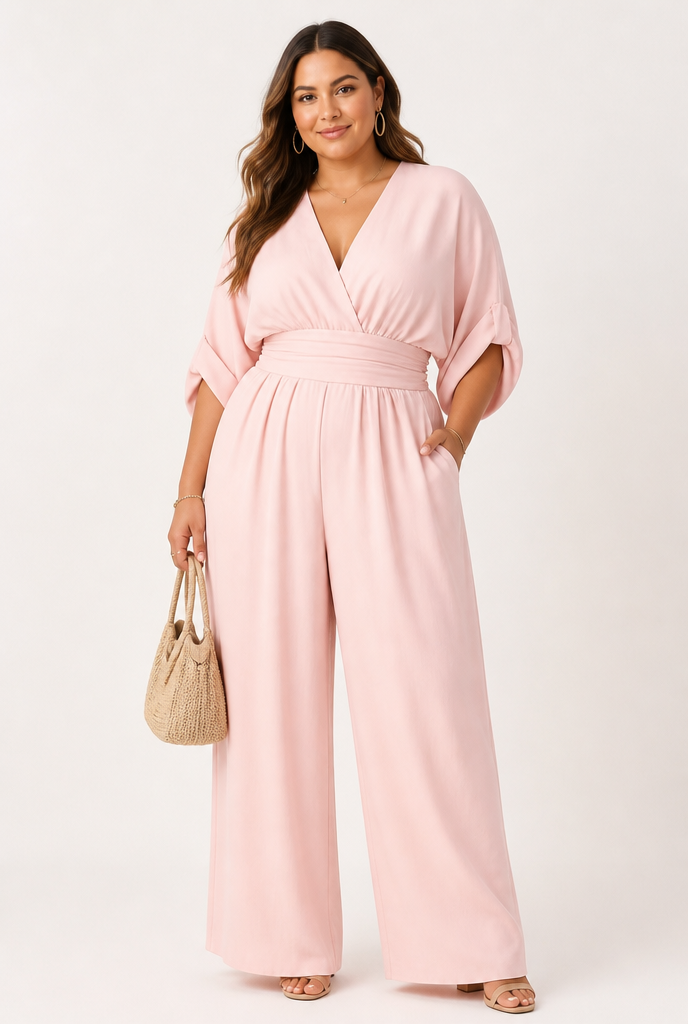 Daniela Jumpsuit - Light Pink Plus Size