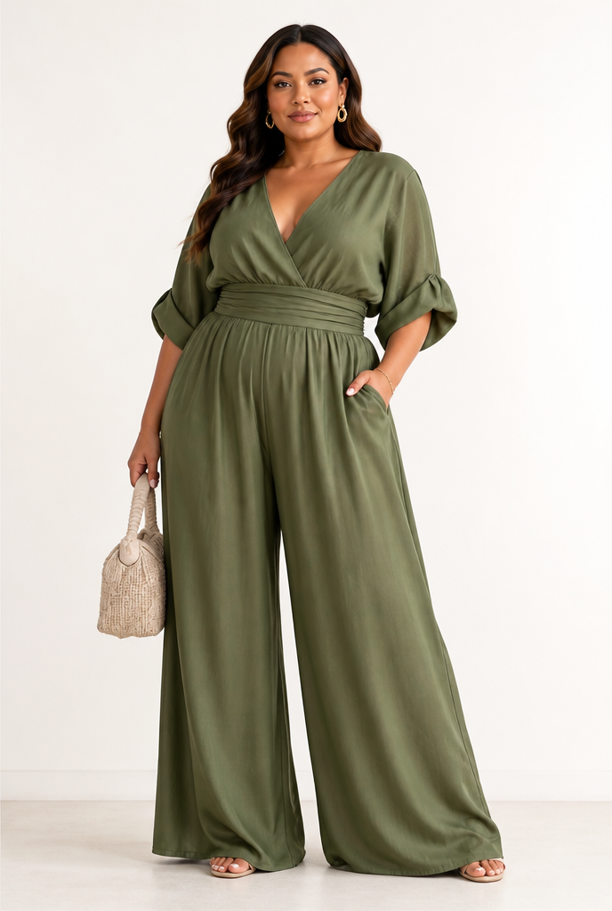 Daniela Jumpsuit - Green Plus Size
