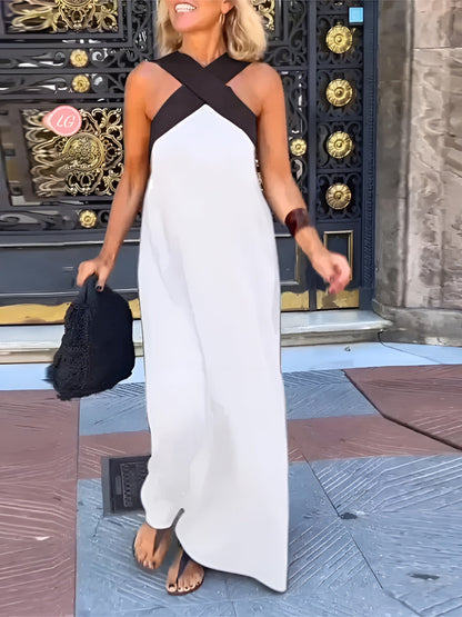 Delphine Crossover Short Summer Dress - White
